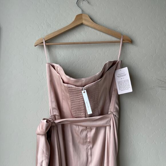 NEW V. Chapman Dress June Rose Pink Satin Strapless Corset Maxi Gown Size 12 - Picture 9 of 12